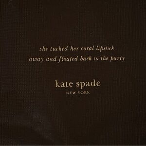 Whimsical Kate Spade Black Dust Bag with Gold and Pink Accents